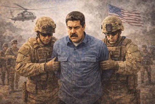 Ilustrasi Nicolas Maduro di Tangkap Pasukan AS