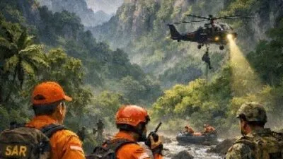 Ilustrasi kecelakaan pesawat ATR 42-500